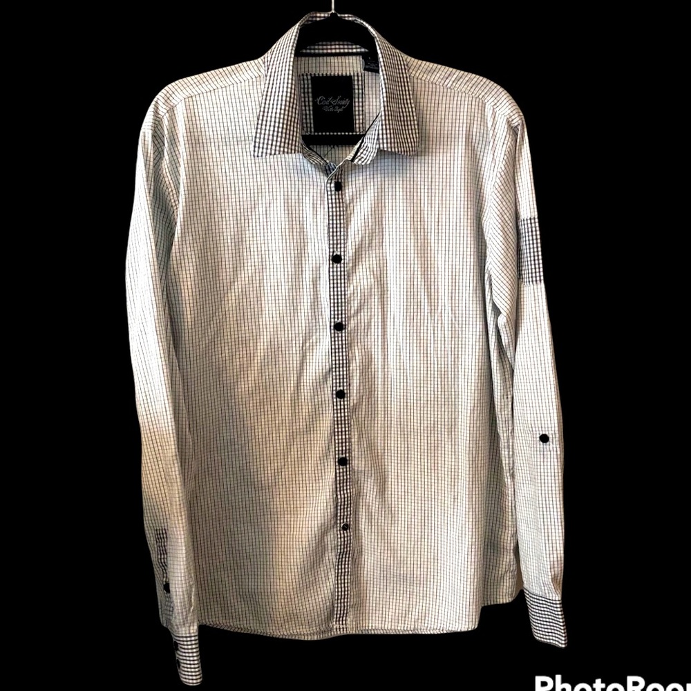 Civil Society We The People free L/S mens Button Shirt Size L Black White